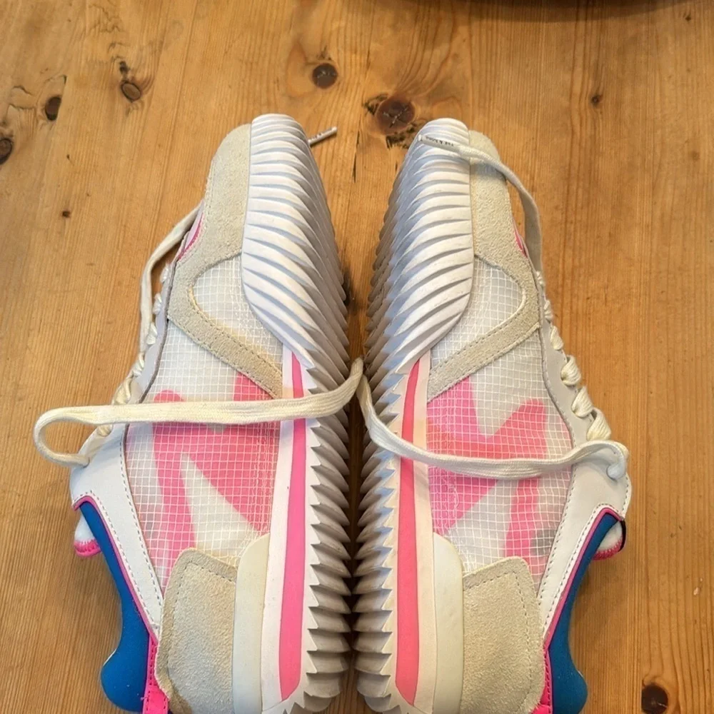 rag & bone New York Women Retro Runner 2.0 Sneakers White Pink Multi sz 8